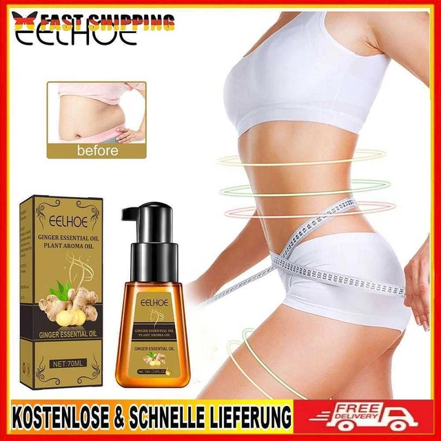 Ginger Massage Oil Lymphatic Drainage Therapy Fat Burn Beauty Health Body Care