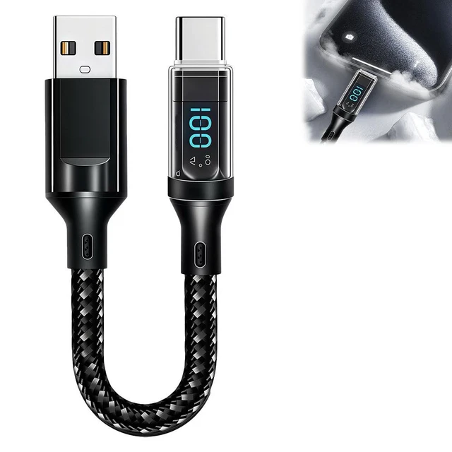 120W USB C Data Cable 6A Super Fast Char Ging Digital Display Type C9C9 
