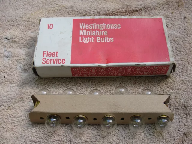 (10) NOS Vintage Westinghouse Miniature Light Bulbs  #1157 OR #1034 12 Volts