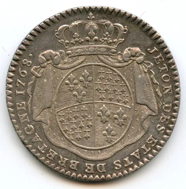 Louis XV States Of Britain Rennes Token Silver 1768 Daniel 119