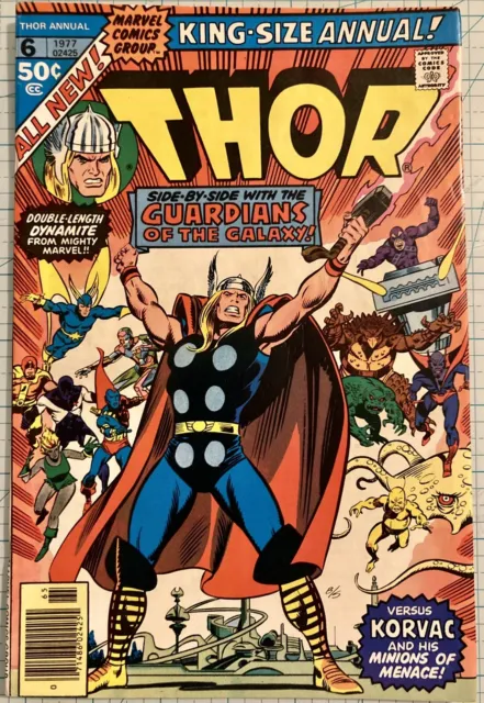 Thor Annual #6 VF+/NM- 2nd Appearance Korvac GOTG 1977 Bronze Age Marvel Comics