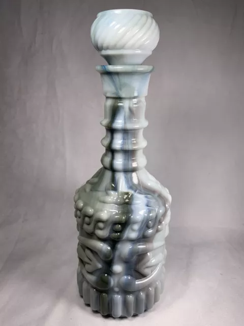 Jim Beam Vintage 1972 Empty Liquor Glass Decanter Marble Blue/Gray  KY DRB - 230