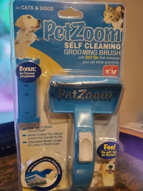 PetZoom Pet Dog Cat Grooming Self Cleaning Brush Comb Hair Fur Shedding Tool US 2
