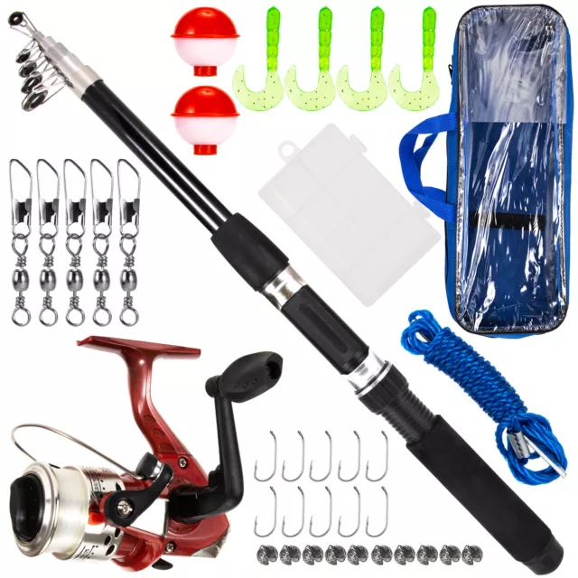 Fishing Rod and Reel Combo with Carry  36pcs Fishing Tackle Set P4W1