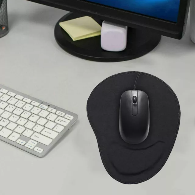 F+ Black Anti-Slip mouse mat pad With Foam Wrist Support PC & LAPTOP  UK SELLER