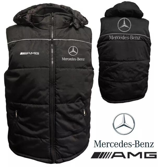 Mercedes AMG Sleeveless Jacket Vest Gilet with Removable Hood Embroidered Logo