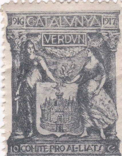 Ancienne Vignette Timbre - Espagne -Verdun -1917