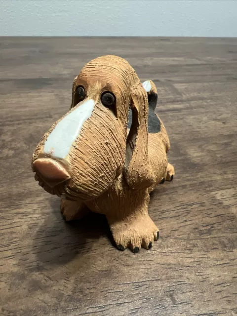 Vintage Artesania Rinconada Uruguay Art Pottery Basset Hound Dog Figurine