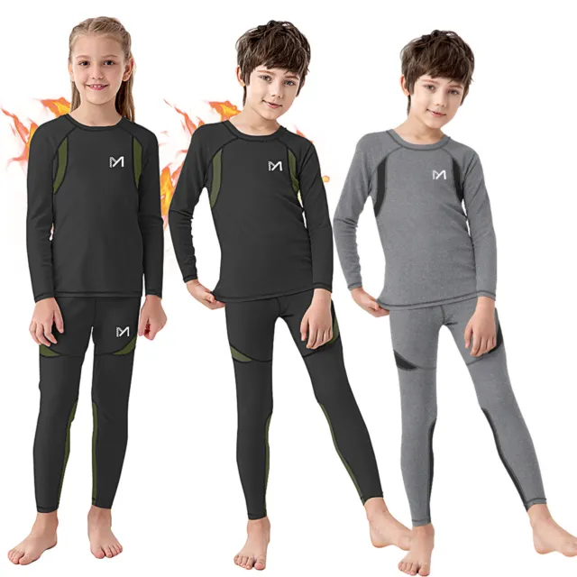 Kids Boy’s Winter Thermal Underwear Set Sport Long Johns Compression Layer USA