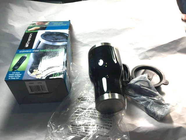 Emerson 14 oz Stainless Steel Heated Travel Mug (12 volt) with cig. lighter plug