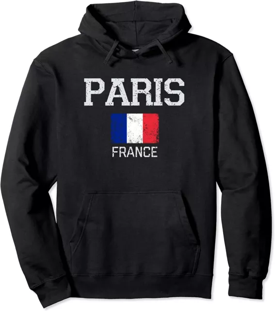 Vintage Paris France French Souvenir Gift Flag Unisex Hooded Sweatshirt