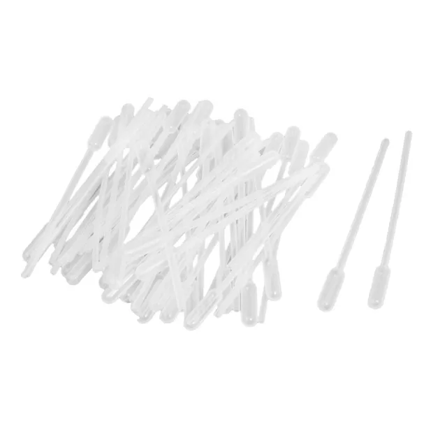 Pipette Pasteur transparent en plastique blanc 11,5 cm de long lot de 50