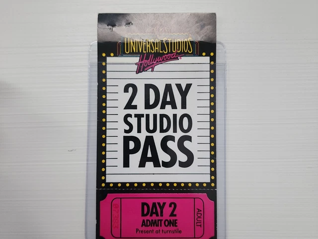 Old Retro Universal Studios Hollywood 2 Day Pass Ticket UnUsed Theme Park