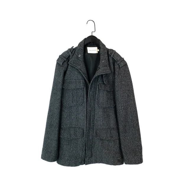 Cappotto corto intelligente Rocha John Rocha nero misto lana cerniera intera - taglia M