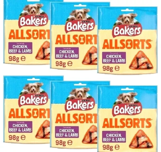 ALLSORTS - (6 Packs) - Bakers Dog Treats Delicious Meaty Chews bp Pet Food Snack