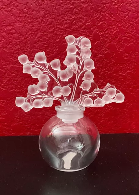 SOA LALIQUE CRYSTAL Lily Of The Valley Clairefontaine Perfume Bottle W ...
