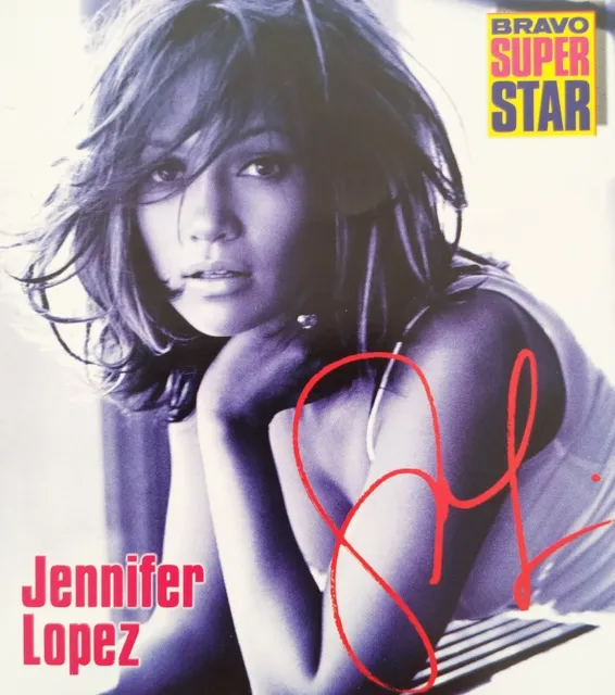 JENNIFER LOPEZ - Autogrammkarte 10 x 10 cm - Autograph Clipping BRAVO Autogramm