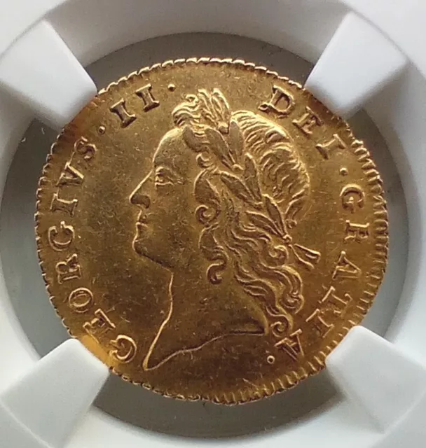 1734 King George II Gold Half Guinea AU55