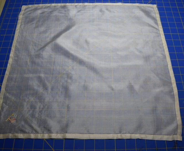 2228 Antique early 20th Century Silk Hankie, embroidered flag 2228 Antique early 20th Century Silk Hankie, embroidered flag