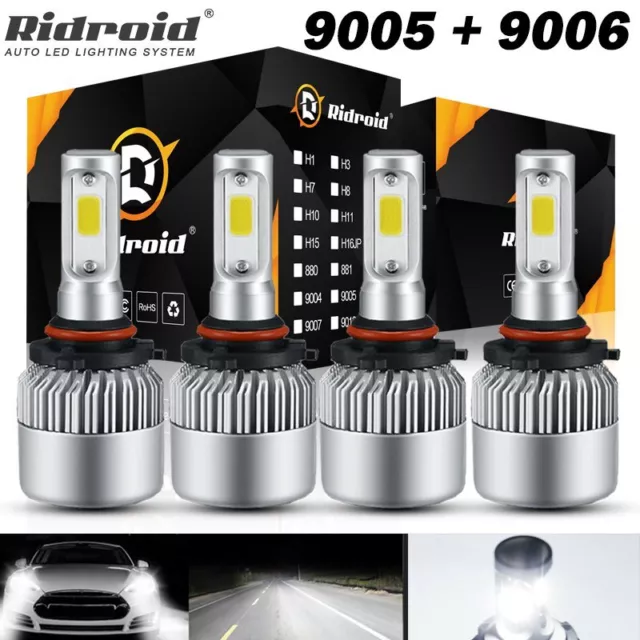 For Chevy Tahoe 2001-2006 4x 6000K LED Headlights High Low Beam Light Bulbs Kit