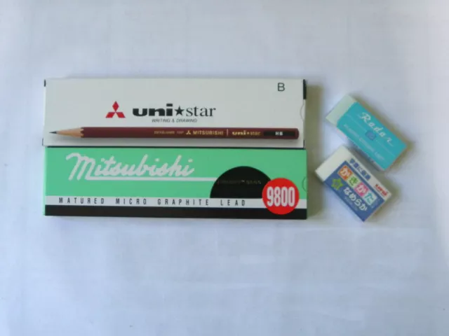 Lot de 2 boites de crayons graphite (Mitsubishi Uni Star et Mitsubishi 9800)