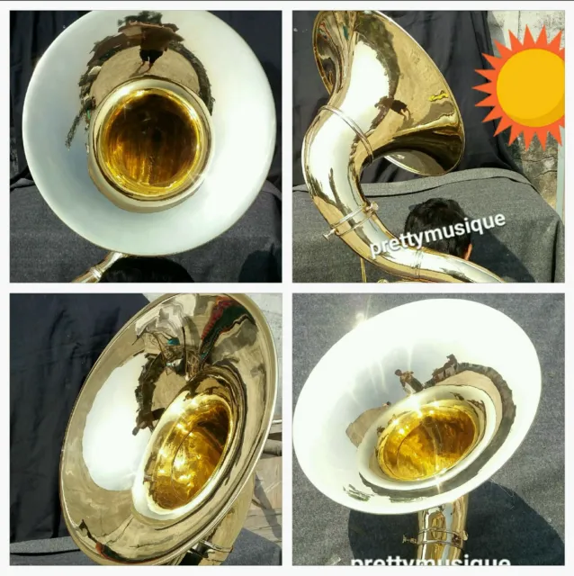 Sousaphone 22"Bell Of Pure Brass In Gold + Gig Bag +Case Box+ Free Fast Shipping