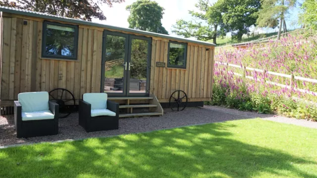 January Late Deal - Luxury Shepherd's Hut, Lodge with private hot tub, mid-Wales