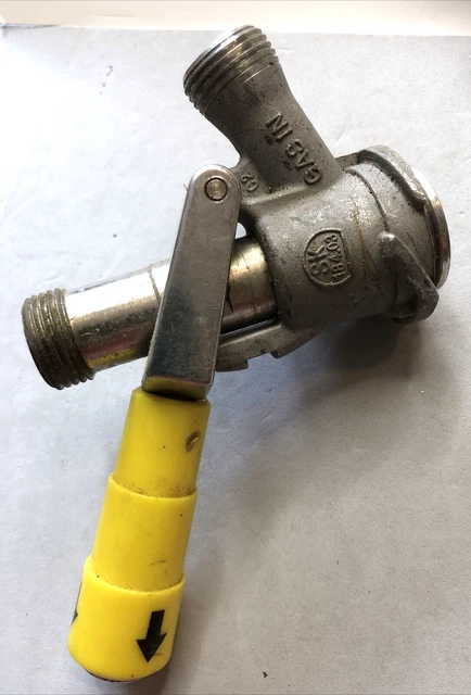 Beer Keg Coupler Tap System Micro Matic Metal Handle SK 184.03 yellow handle