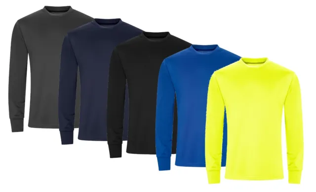 Mens Long Sleeve Breathable Wicking Polyester Cool Athletic Tee T-Shirt Tshirt