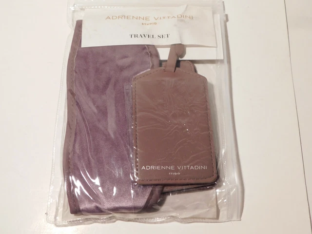 Travel Kit,eye mask, passport case, luggage tag, new, Mauve, Adrienne Vittadini 