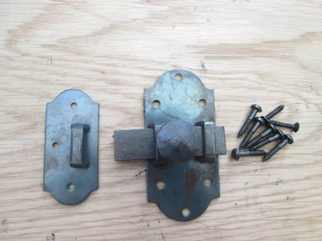 Hand Forged Blacksmith Old Vintage Antique Rustic slide catch bolt latch lock