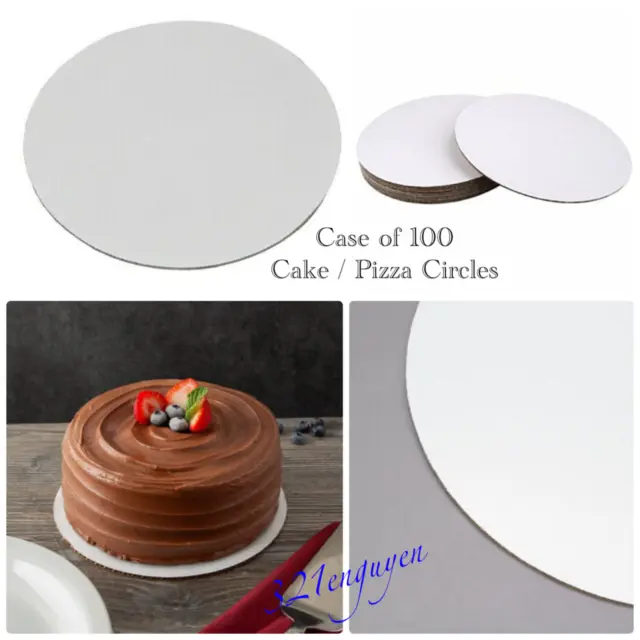 White Corrugated 8” Cake / Pizza Circle (8 inch) Greaseproof, Case of 100
