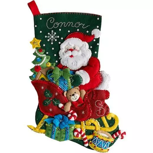 Bucilla 18" Felt Christmas Stocking Kit - Santa's Sleigh