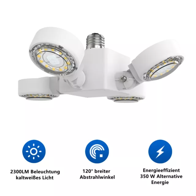 SASNI Grow LED Pflanzenlampe Vollspektrum Dimmbar Pflanzenlicht 30W 4 Köpfe E27