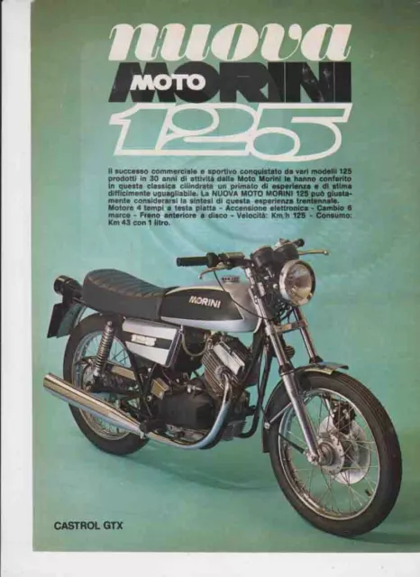 advertising Pubblicità-MOTO MORINI  125  1975-MOTOITALIANE EPOCA-MOTOSPORT