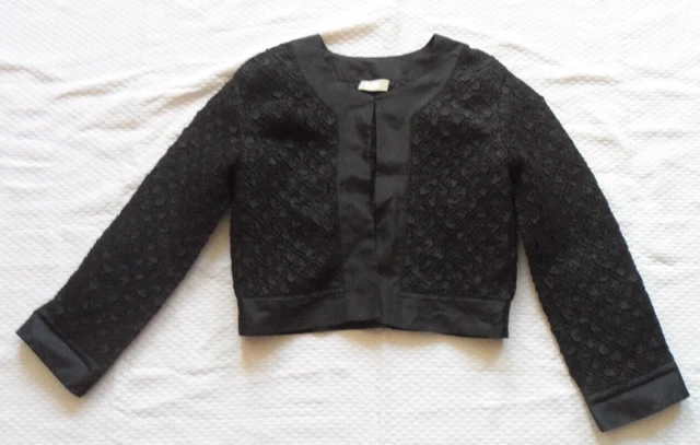 Petite Veste Noire Vintage Manolo Paris - Taille 36-38 - Laine - Fabriqué En France