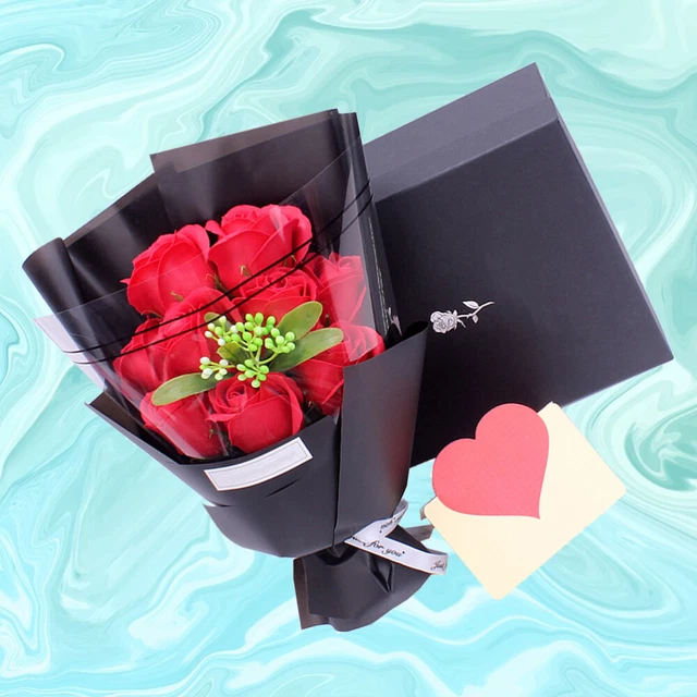 Fiori di nozze falsi mazzo di fiori artificiali scatola regalo