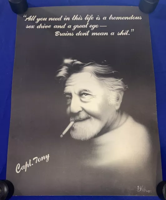 vintage Captain Tony/Capt."Brains Don't Mean Sh#t"POSTER Jimmy Buffett Key Largo