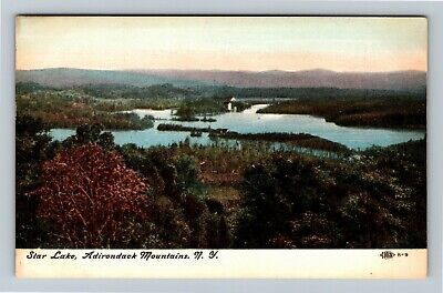 Adirondack Mountains NY-New York, Bird's Eye, Scenic Star Lake, Vintage Postcard