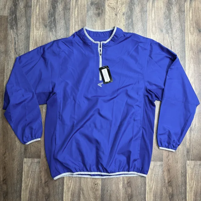 Easton M5 Batting Cage Jacket Royal Mens Large Long Sleeves Baseball Windbreaker