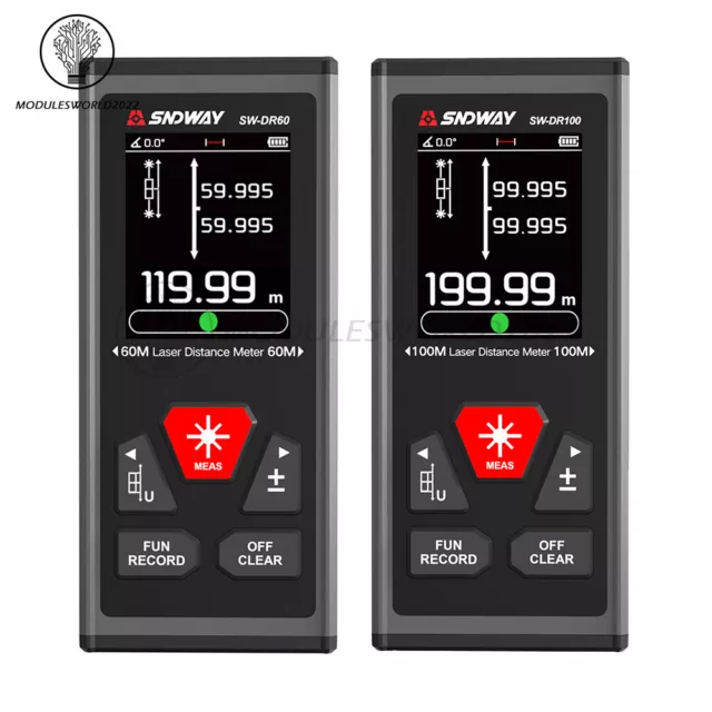 SNDWAY LCD Digital Laser Distance Meter Rangefinder Range Finder Inclinometer