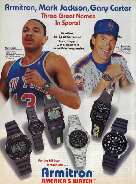 Armitron America's watch Mark Jackson Gary Carter 1988 Magazine Print Ad