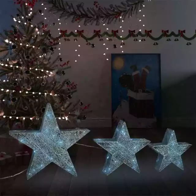 Ã‰toile de dÃ©coration de NoÃ«l 3 pcs LED ExtÃ©rieur IntÃ©rieur