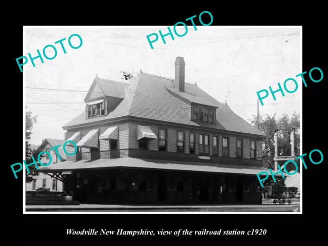 OLD LARGE HISTORIC PHOTO OF WOODVILLE HAMPSHIRE THE RAILROAD STATION c1920