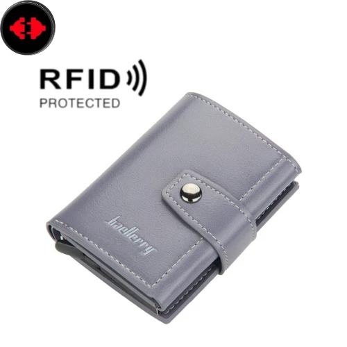 DUGRAFT Porta Carte con Tasca per Soldi, Minimalista da Uomo Sottile in Alluminio Metallo Pop-Up Portafoglio con Confezione Regalo, Contiene 5 Carte e Contanti