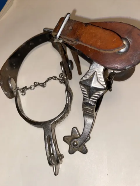 Vintage North & Judd Anchor Marked Western Rodeo Cowboy Spurs Matching Pr.