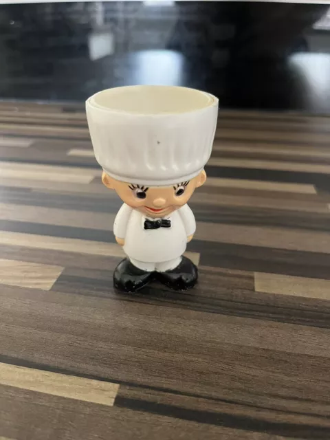 Vintage Retro * Plastic Egg Cups Chef - Hong Kong Collectibles