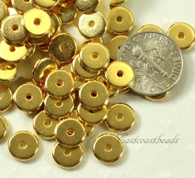 TierraCast 8 mm. Heishi Disk Beads, Gold Plated Lead Free Pewter, 4425