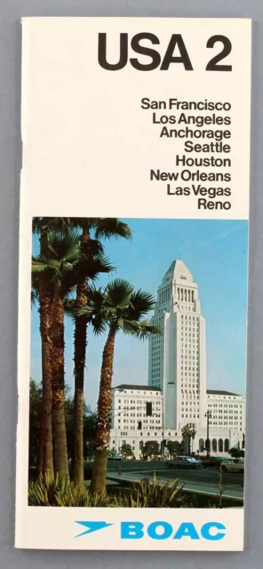 Boac Usa 2 Vintage Airline Brochure 1970 B.o.a.c.