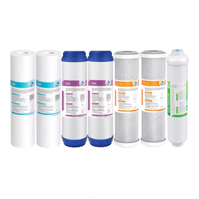 7 Pack Sediment Carbon Water Filter Replacement Cartridges RO System 1-Year Set